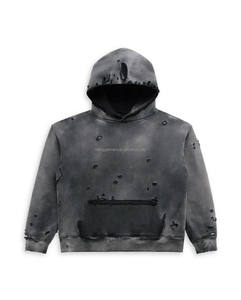Streetwear Clothing Manufacturers Custom Mens Heavyweight thick Vintage Ripped Distressed Oversized Acid Wash Hoodie Sweatshirt - Product Image 1