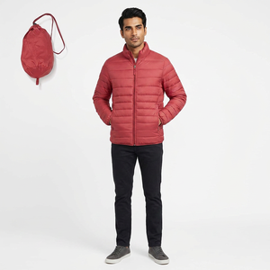 Blouson d'hiver matelassé pour homme en toile de haute qualité avec col montant et logo frontal - Garde au chaud pour adultes - Product Image 1
