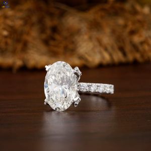 Anillo de diamante 10,46 TDW con corte ovalado y redondo Banda de oro blanco de 18 quilates HPHT/CVD Labstone Jewelry - Product Image 2