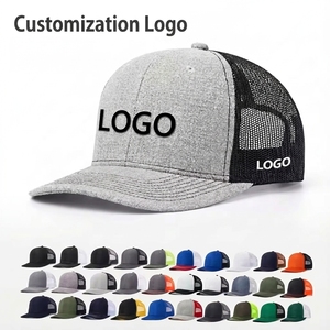 Casquette de camionneur personnalisée avec logo, haute qualité, 6 panneaux, en tissu éponge/toile polyester/coton, ajustement réglable, unisexe adulte, modèle 112 - Product Image 1