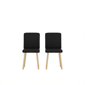 Sedie da Pranzo Imbottite Nere con Gambe in Legno, Design Moderno e Minimalista per Arredamento Casa - Product Image 1