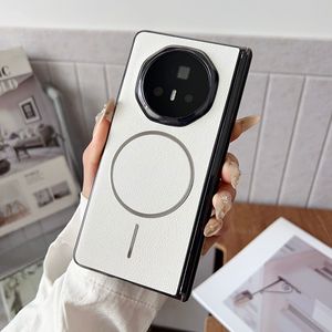 Étui de téléphone magnétique pliable en PC+cuir PU mat compatible HD pour Honor Magic V3/V5 avec conception à axe central - Product Image 5
