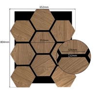 Panneau mural décoratif en nid d'abeille Panneaux acoustiques insonorisés hexagonaux Panneaux acoustiques hexagonaux en bois bronze avec feutre PET noir