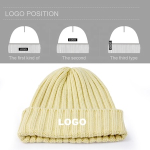 Bonnet de <span class=keywords><strong>neige</strong></span> personnalisé acrylique à revers côtes tricot <span class=keywords><strong>pas</strong></span> <span class=keywords><strong>cher</strong></span> avec en vrac blanc tricot femmes Fishmen Rasta Logo broderie Bonnet chapeau - Product Image 5