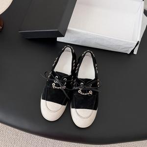 Chaussures plates à lacets décontractées imperméables style <span class=keywords><strong>bateau</strong></span> pour femmes, avec chaîne et blocs de couleur, modèle The Finals - Product Image 3