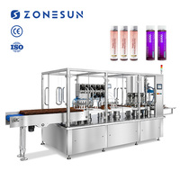 Machine de remplissage et de bouchage automatique monobloc rotative ZONESUN ZS-AFC39W à 10 têtes avec pompe péristaltique servo pour petites bouteilles de liquide