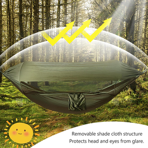 <span class=keywords><strong>Hamac</strong></span> de camping à ouverture rapide entièrement automatique avec moustiquaire, confortable pour l'extérieur, en taffetas de nylon 210T, avec sangles d'arbre - Product Image 4