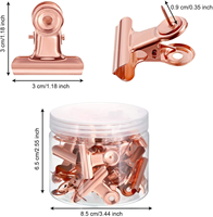 Clips de fixation en métal de 30 mm, style épingle à tête ronde, clips à rose, clips à tête ronde avec broches, pour organiser les fichiers et les photos
