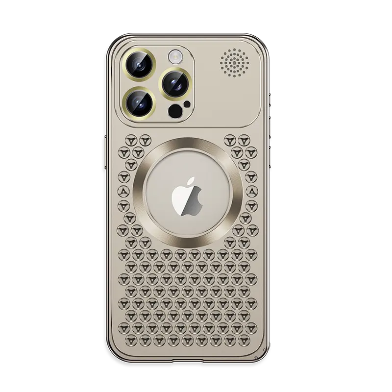 아로마 테라피 전화 케이스 스크래치 방지 보호 커버 케이스 iPhone 14 13 12 15 Pro Max 용 항공 금속 냉각 간단한 쉘