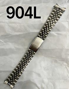 Bracelet Jubilé vintage en <span class=keywords><strong>acier</strong></span> inoxydable 904L de 19-20 mm pour Rolex Datejust 1601 1603 16233, solide, incurvé, avec fermoir déployant à logo - Product Image 1