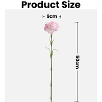 Nouvel arrivage d'œillets à tige unique pour l'humidité fleurs artificielles toucher réel oeillet en latex cadeau de fête des mères décor de maison de mariage