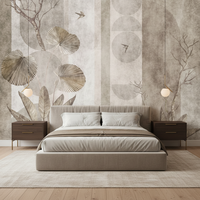 Papier peint vintage imperméable pour la décoration murale intérieure de la maison, motifs tropicaux, feuilles de palmier séchées, branches, oiseaux, géométriques, abstraits
