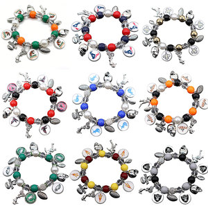 Bracelets élastiques perlés pour 32 équipes de football, bracelets à breloques inspirés, accessoires de bijouterie pour les fans féminins, pour anniversaires <span class=keywords><strong>et</strong></span> fêtes - Product Image 1