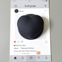 Support magnétique en acrylique en forme de cœur, couleur unie, style coréen, compatible avec les téléphones, offrant une fixation puissante
