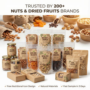 Étiquette personnalisée pour emballage de fruits secs, autocollant en papier kraft auto-adhésif avec icônes nutritionnelles pour sacs de collations - Product Image 4