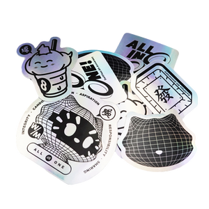 Autocollants lenticulaires en PVC personnalisés, impression UV, logo découpé, étiquettes d'emballage imperméables réutilisables, ensemble de cadeaux promotionnels, 100 pièces - Product Image 1