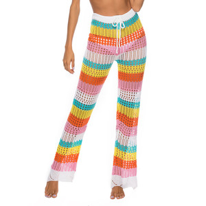 Nuovo <span class=keywords><strong>Copricostume</strong></span> Traforato in Maglia per Bikini, Pantaloni da Spiaggia per Donna, Traspirante in Poliestere/Cotone - Product Image 5