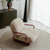 Fauteuil de loisirs nordique, fauteuil en fausse fourrure, canapé doux et confortable, adapté au salon, à l'appartement, à l'hôtel, à la villa