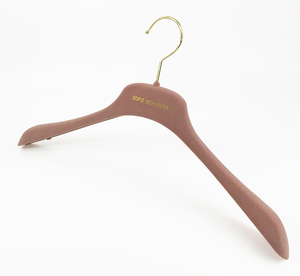 Exquisite <span class=keywords><strong>Pink</strong></span> Velvet <span class=keywords><strong>Hanger</strong></span> Coat Jacke Rutsch feste Kleiderbügel für Kleidung Shop mit Display-Kleidung - Product Image 1