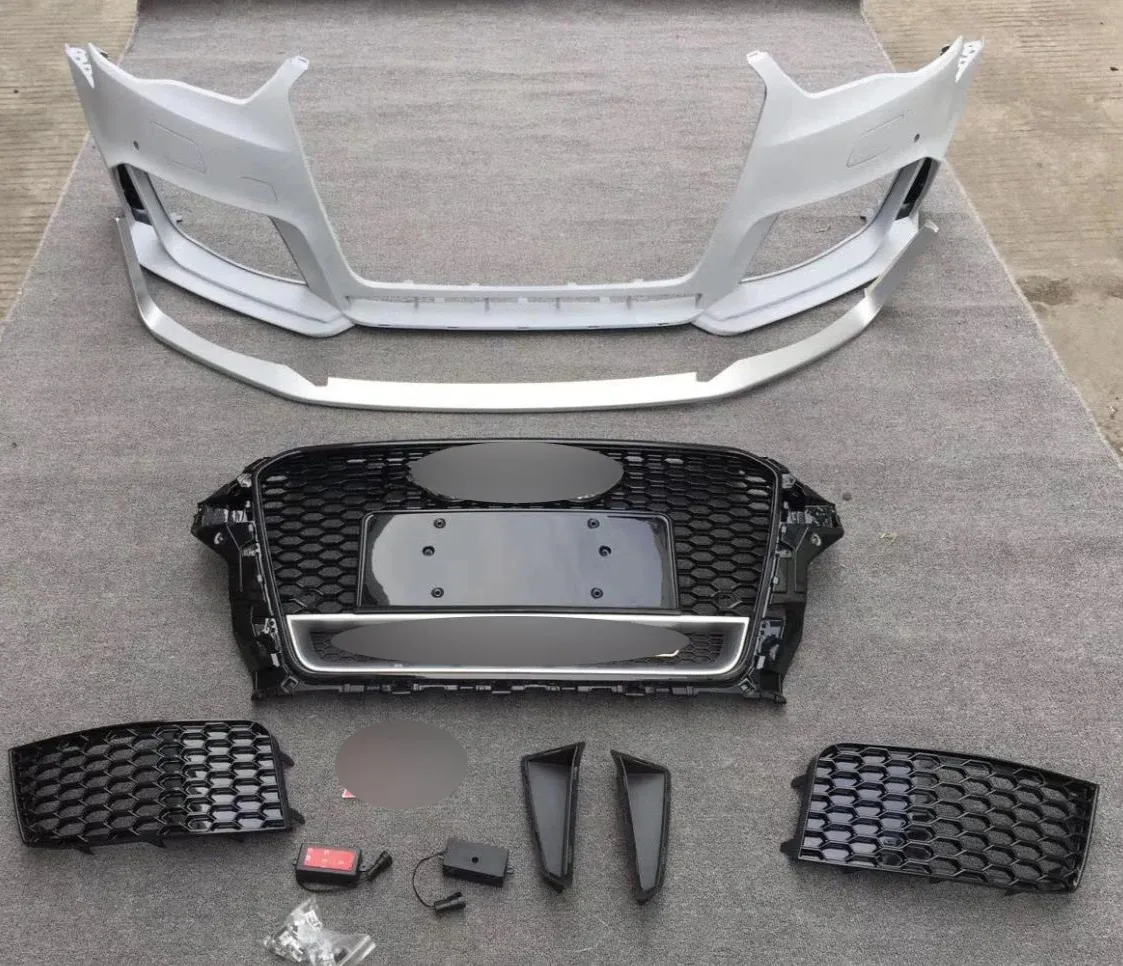 Großhandel Stoßfänger-Kits für 2013 2014 2015 2016 Audi A3-Upgrade auf RS3 Auto-Stoßfänger mit Auto-Kühlergrill hinterer Diffusor