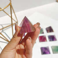 Pyramide en Fluorite Arc-en-ciel Naturelle de 3 cm en Gros, Pierre de Guérison en Cristal Coloré pour la Méditation Feng Shui et la Décoration Intérieure – Approvisionnement en Vrac