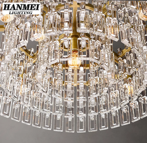 Lustre en cristal de luxe français pour salon haut de gamme, style moderne et simple, réglable, pour villa ou hôtel HM-HR-027, taille moyenne, Lu - Product Image 4