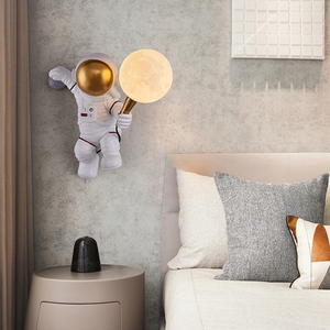 Nordic LED personalità astronauta luna camera dei bambini lampada da parete cucina sala da pranzo camera studio balcone corridoio lampada spaziale - Product Image 3
