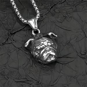 Stainless Steel <b>Bulldog</b> Pendant Necklace Men's Animal Charm Hip Hop Style Jewelry <b>Gift</b> For Clothing Matching - Product Image 2