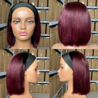 Promotion Perruques de cheveux vietnamiens 12A, Perruques Bob ultra-lisses, 10 pouces, Noir naturel, 100% cheveux humains, Vente en gros directe usine