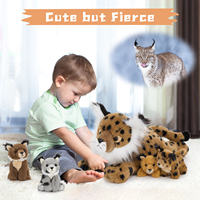 MorisMos Lot de 5 animaux en peluche Lynx Bobcat 18 pouces en coton polyester doux Jouets en peluche pour enfants Cadeau d'anniversaire parfait pour les garçons