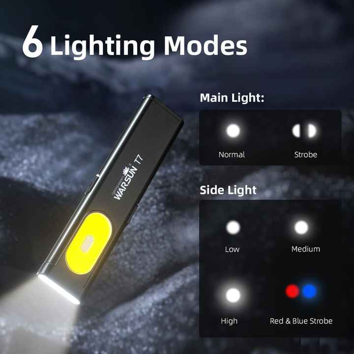 Lampe De Travail LED WARSUN - 1200 Lumens, Portable, Aimant Et Crochet | Pour Mécanique, Camping, Dépannage