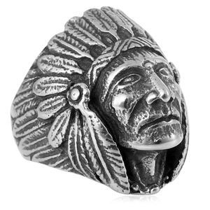 yunnique Men's <b>Titanium</b> Steel <b>Ring</b> Silver Face Design Geometric Pattern Gift Jewelry - Product Image 3