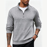 Sweat-shirt à col zippé ample pour homme avec logo personnalisé, respirant, idéal pour le golf en printemps, vente en gros