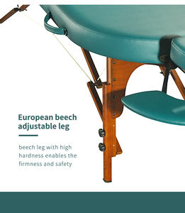 पोर्टेबल 2-सेक्शन फोल्डेबल मालिश टेबल आधुनिक डिजाइन लकड़ी के पैर के लिए चेहरे चिकित्सा के लिए आधुनिक डिजाइन लकड़ी के पैर - Product Image 5