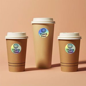 Étiquettes de remerciement d'étiquette holographique étanche auto-adhésives personnalisées - Product Image 1