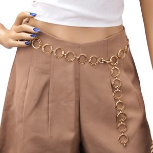 ห่วงโซ่ทองคู่ห่วงเอวโลหะผสมสังกะสีรูปทรงเรขาคณิตแฟชั่นร่างกายสวมใส่ทุกวันรอบเดียว - Product Image 3