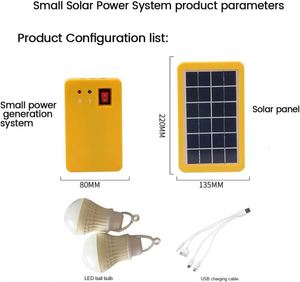 Kit de Sistema de Paneles Solares para Jardín con 3 Bombillas LED, Luz de Emergencia con Clasificación IP65 e Iluminación Solar USB - Product Image 4