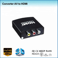Convertidor de Audio y Video Xput AV a HDMI con Decodificador Digital 3D Integrado, Adaptador AV a HDMI+Audio, Conversión de Señal Estable para STB DVD