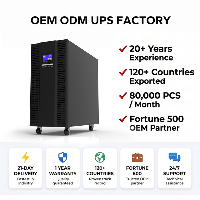 CE Certified Three Phase Online Ups 15kva Backup Power Supply for Critical Loads/Small Datacenter/Industrial & IT Backup OEM/ODM