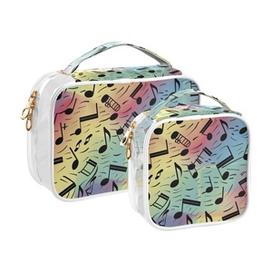 Sacs cosmétiques de haute qualité, transparents, imperméables, en PVC, avec fermeture éclair, sac de toilette personnalisé avec logo, fleurs hawaïennes, pour les voyages - Product Image 2