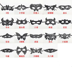 Halloween mujer media máscara negro Sexy encaje Eyemask para boda fiesta logotipo personalizado impresión en <span class=keywords><strong>tela</strong></span> maquillaje bola carnaval disfraz - Product Image 5