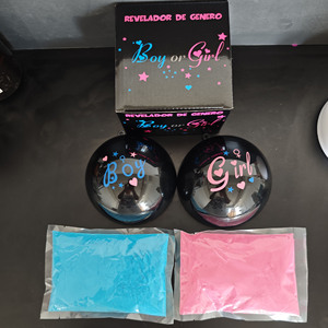 Nouveauté : Ballon de révélation du sexe de 12 cm, œuf surprise garçon ou fille avec confettis roses et bleus pour les fournitures de fête de baby shower - Product Image 2