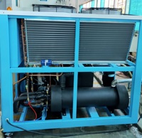 Refroidisseur d'eau industriel à air refroidi par eau à prix avantageux avec moteur, réfrigérant R22/R407, capacité de refroidissement de 124,8 kW, 380 V