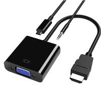 Cable Adaptador de Audio y Video HD-MI a VGA de Fábrica, Convertidor HDTV Plug&Play para Consola de Juegos PS4, Computadora, Monitor de TV, Proyector