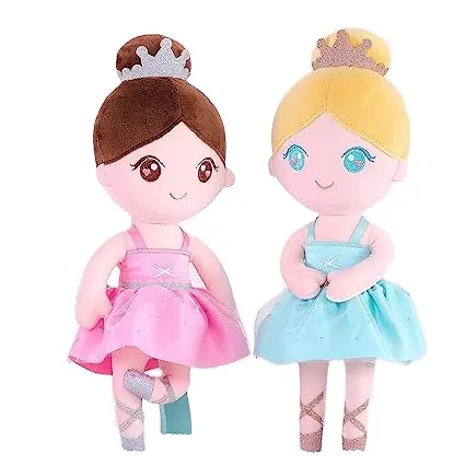 Wholesale Gifts Black Ballet Girl Doll Handmade Soft Stuffed Baby Doll Rag Dolls Set for Girls