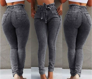 <span class=keywords><strong>Jeans</strong></span> de Cintura Alta para Mujer, Ajustados, Elásticos, de Mezclilla, con Borlas, Cinturón, Estilo Bodycon, <span class=keywords><strong>Push</strong></span>-<span class=keywords><strong>Up</strong></span>, Ropa de Mujer - Product Image 3