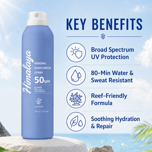 Protector Solar Mineral en Aerosol Personalizado OEM ODM, SPF 50, Sin Nanopartículas de Óxido de Zinc, con <span class=keywords><strong>Aloe</strong></span> <span class=keywords><strong>Vera</strong></span>, Resistente al Agua, Seguro para Arrecifes - Product Image 4
