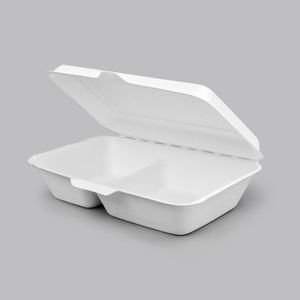 2025 Bán Buôn Bã Mía Phân Hủy Sinh Học Thực Phẩm Container Mía Bánh Hamburger Hộp 6 Inch Tất Cả Các Kích Thước Vỏ Sò Hộp Giấy Bao Bì - Product Image 3