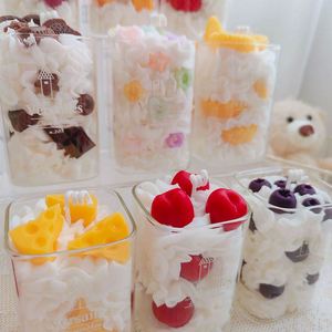 Low Price Hot Selllig Soy Wax Blueberry <b>Chocolate</b> Novelty Handmade Birthday Cute Ice Cream Fruit Shape Luxury Scented Candles - Product Image 1