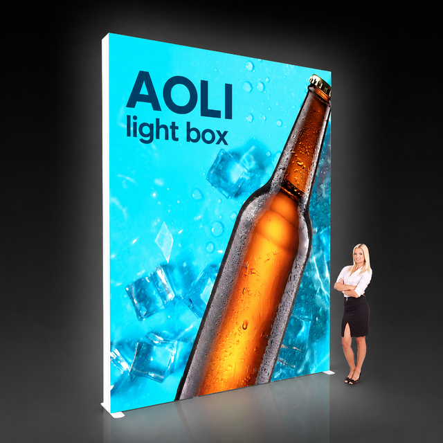 Customized Aluminum Rectangle Backlit Frameless Fabric Display Advertising Led SEG Slim Light Boxes for Shopping Mall